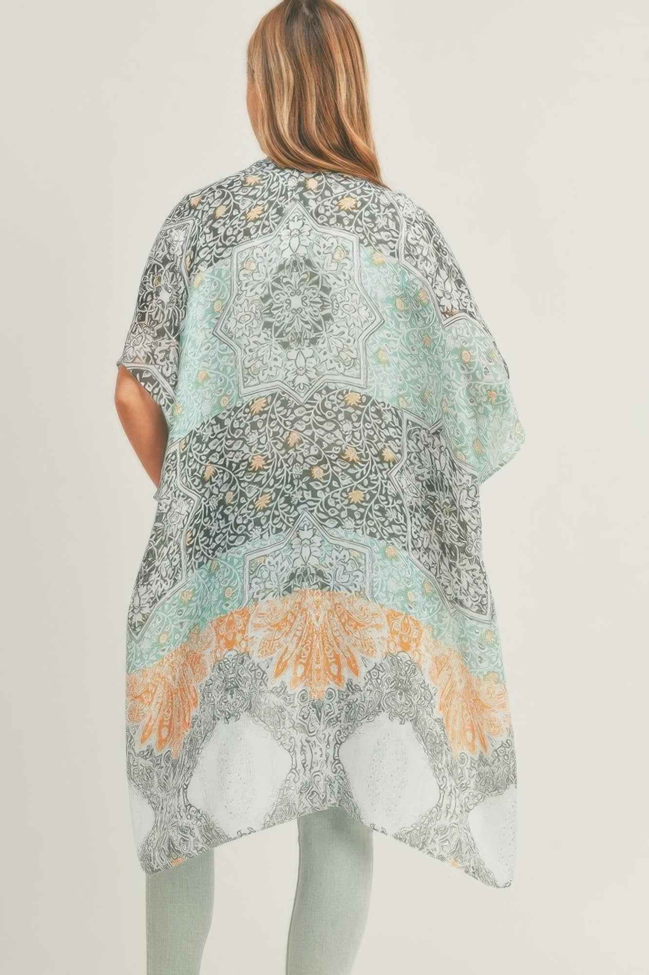 Allover Mixed Print Kimono