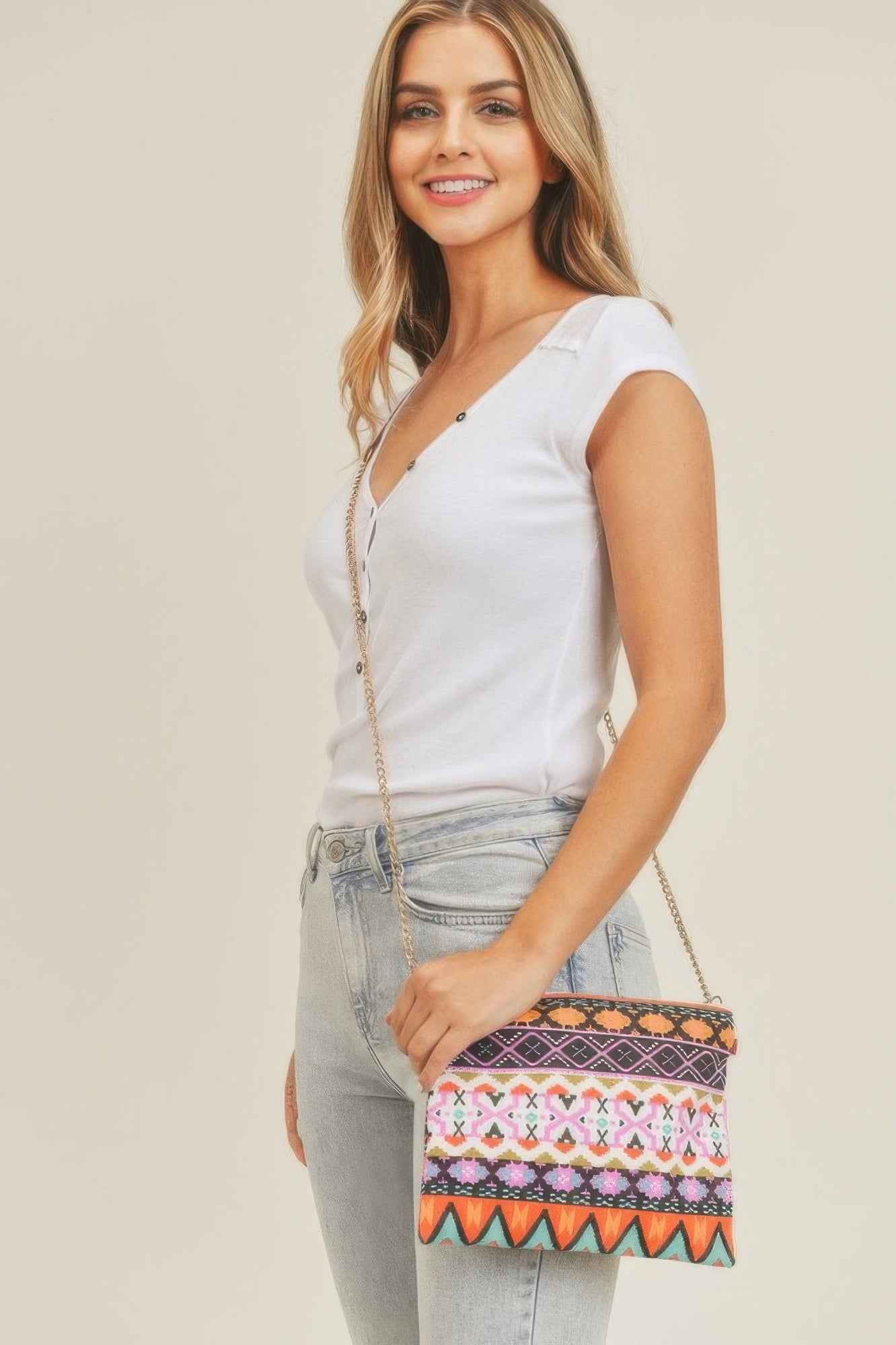 Aztec Crossbody & Wristlet Bag