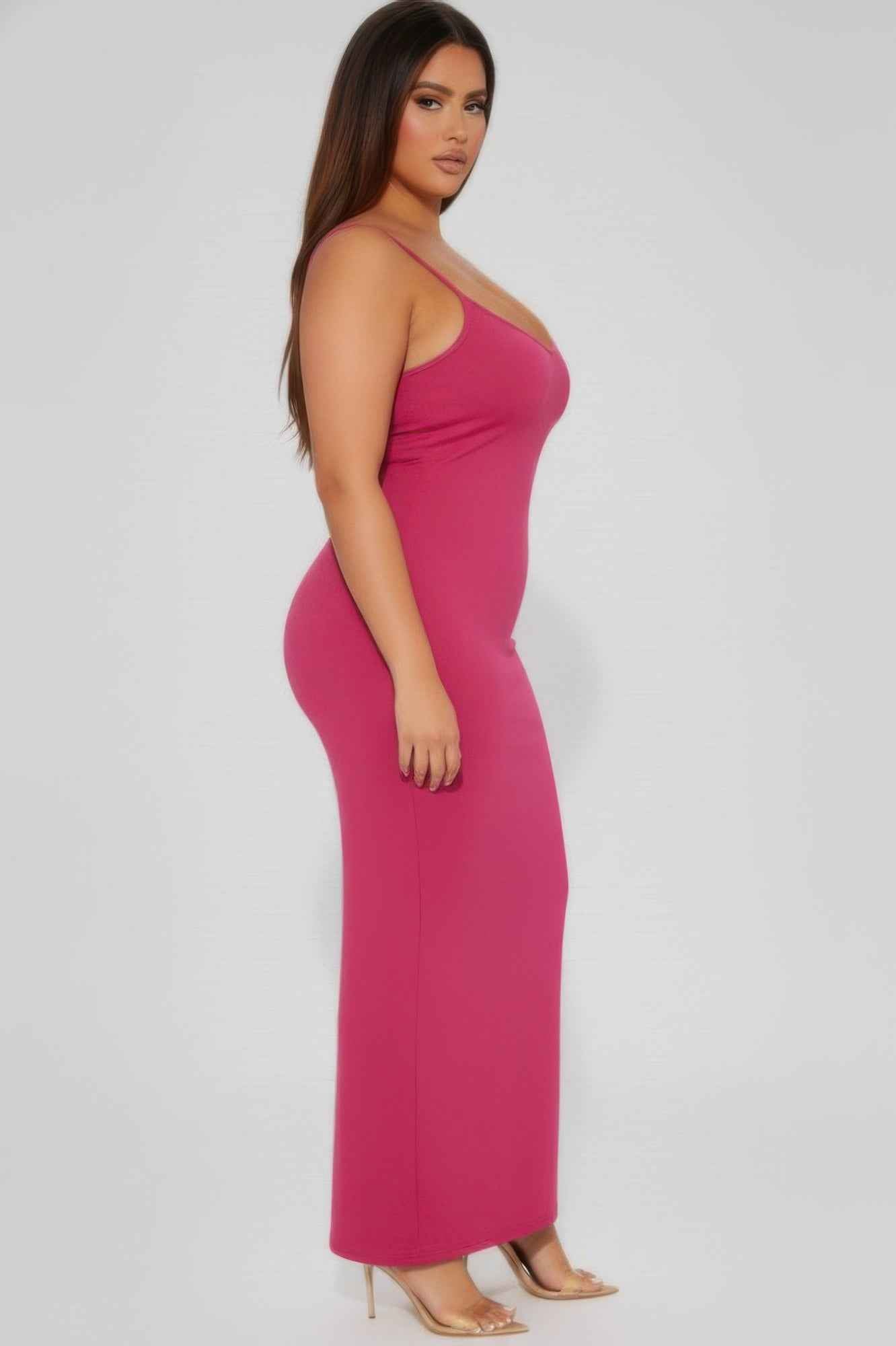 Plus Ribbed Mermaid Hem Cami Dress