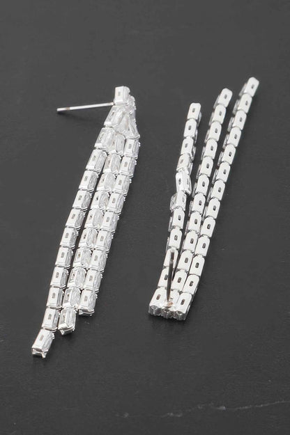 Rhinestone Tassle Earrings