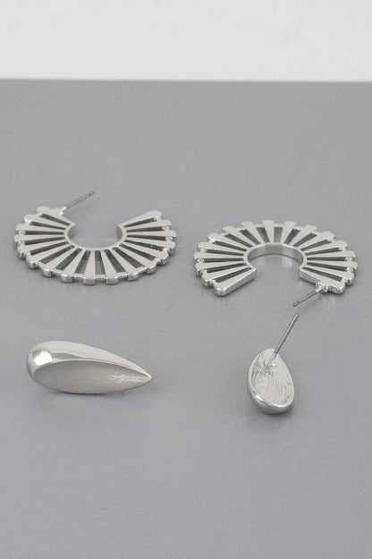 Sunray Flat Hoop Earrings Set