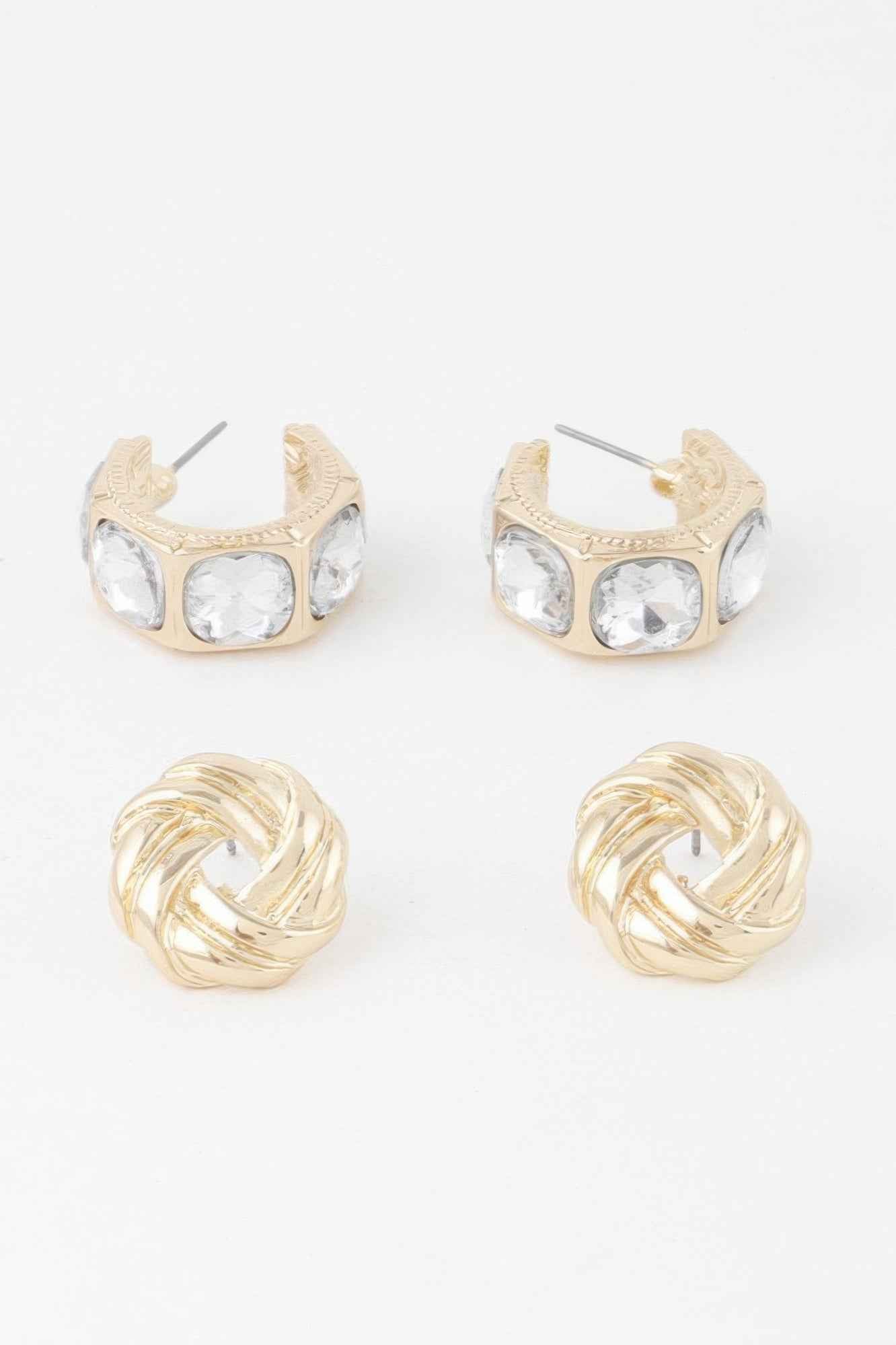 Embellished Zircon Earrings Set