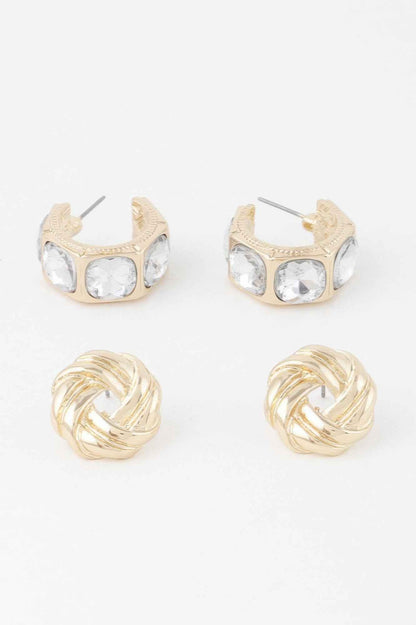 Embellished Zircon Earrings Set