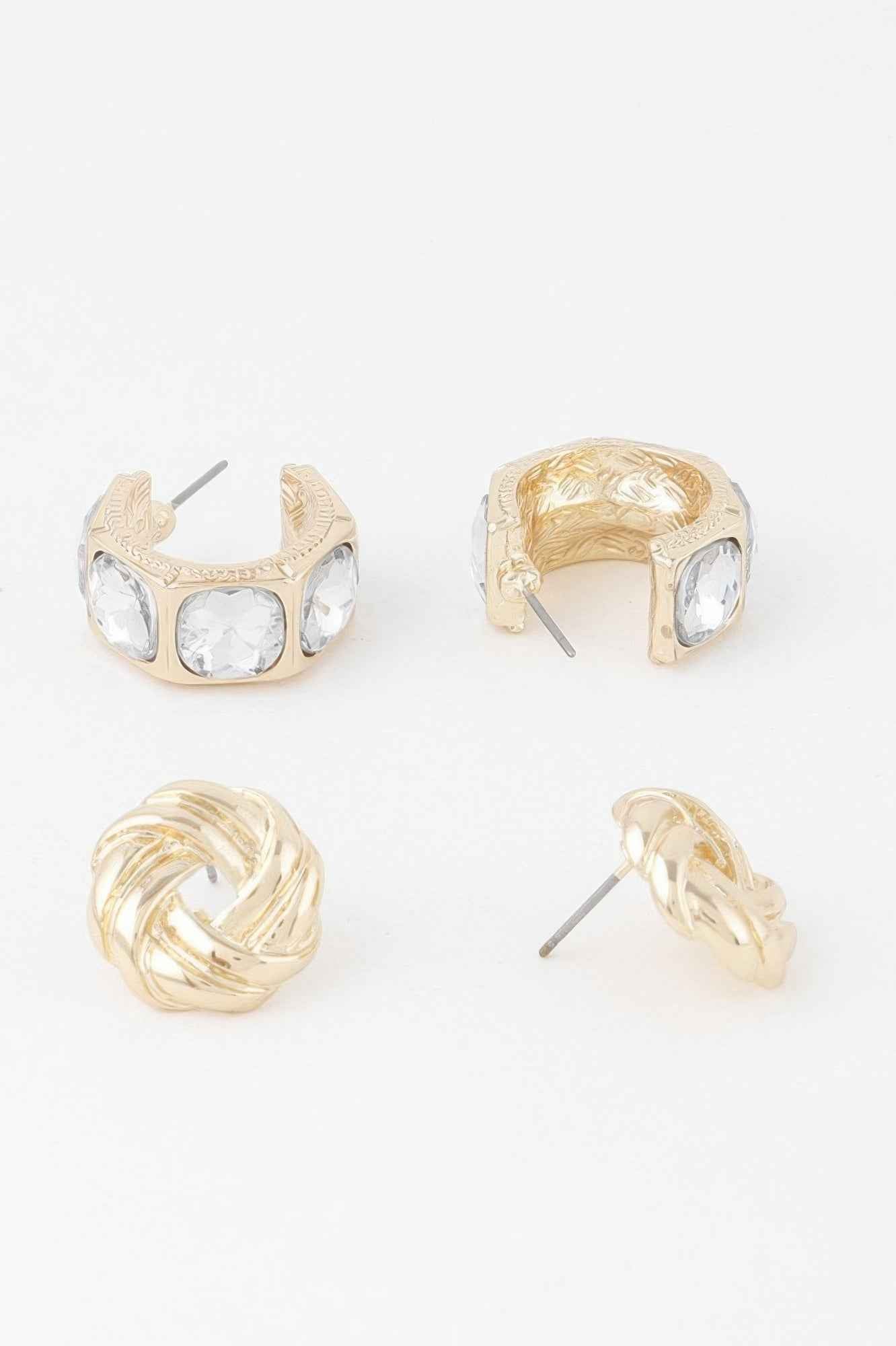 Embellished Zircon Earrings Set