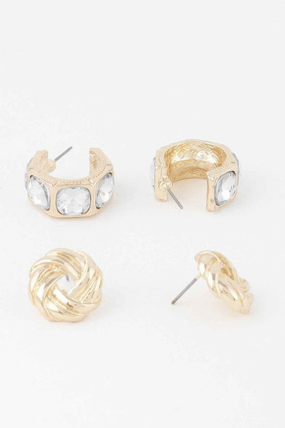 Embellished Zircon Earrings Set