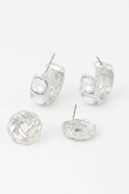 Embellished Zircon Earrings Set