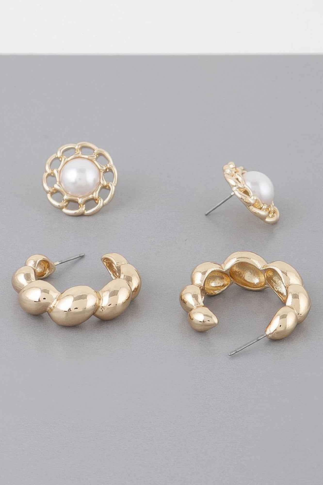 Bubbly Hoops Gold Earrings