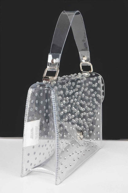 Rhinestone Hot Fix Clear Crossbody Bag