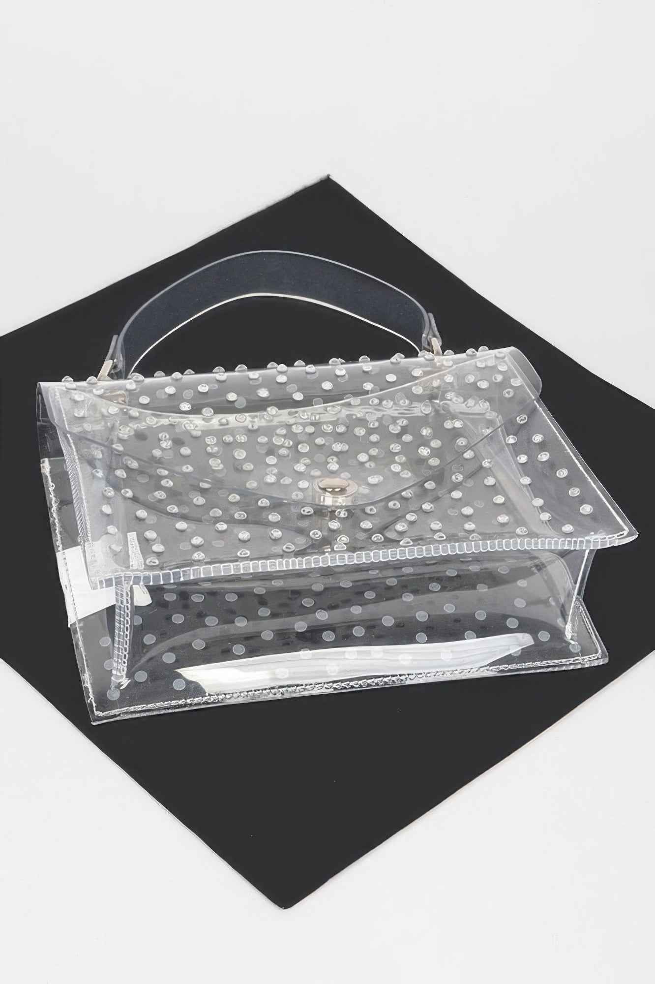 Rhinestone Hot Fix Clear Crossbody Bag