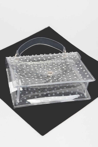 Rhinestone Hot Fix Clear Crossbody Bag