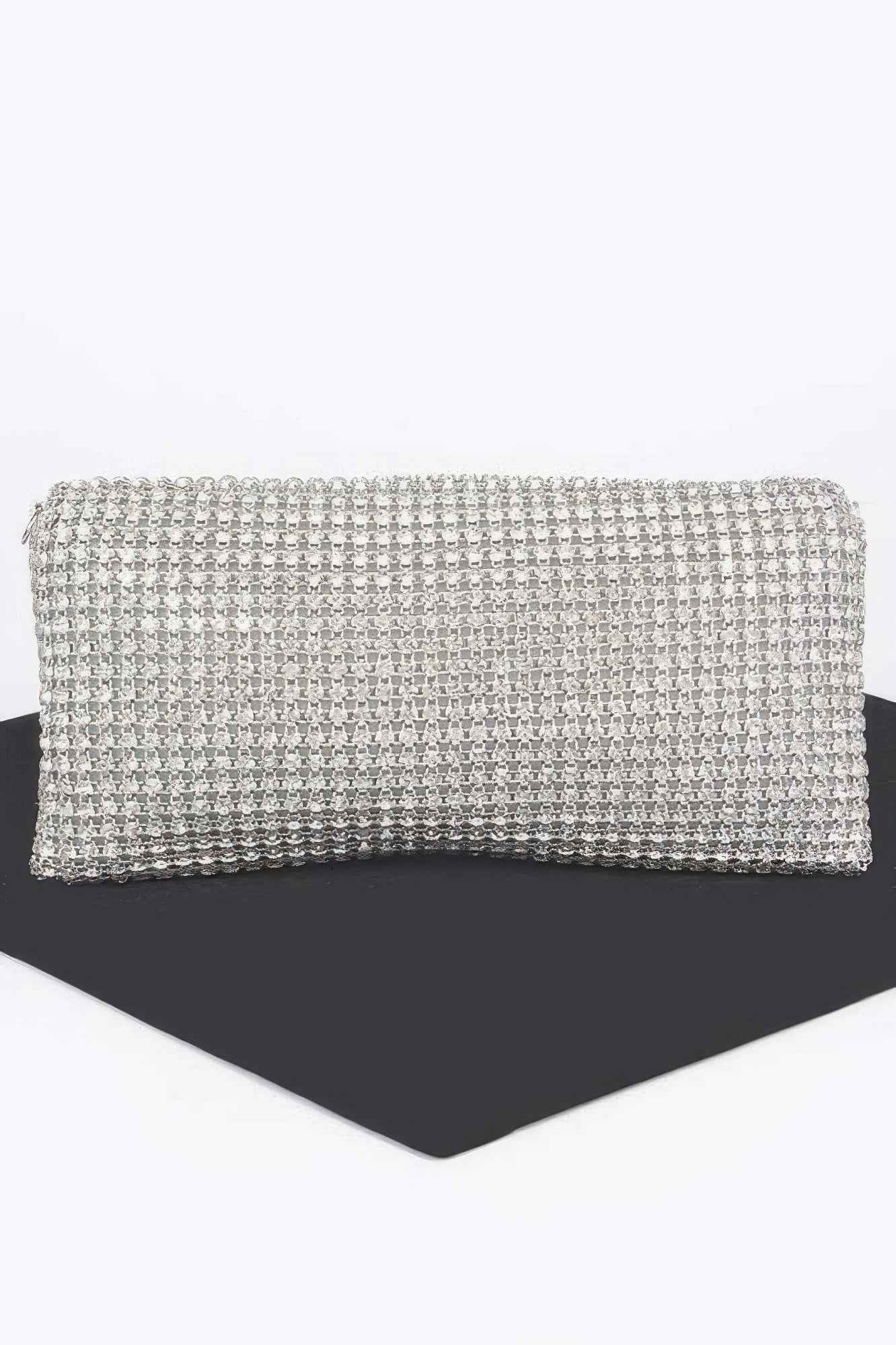 Rhinestone Fringe Clutch