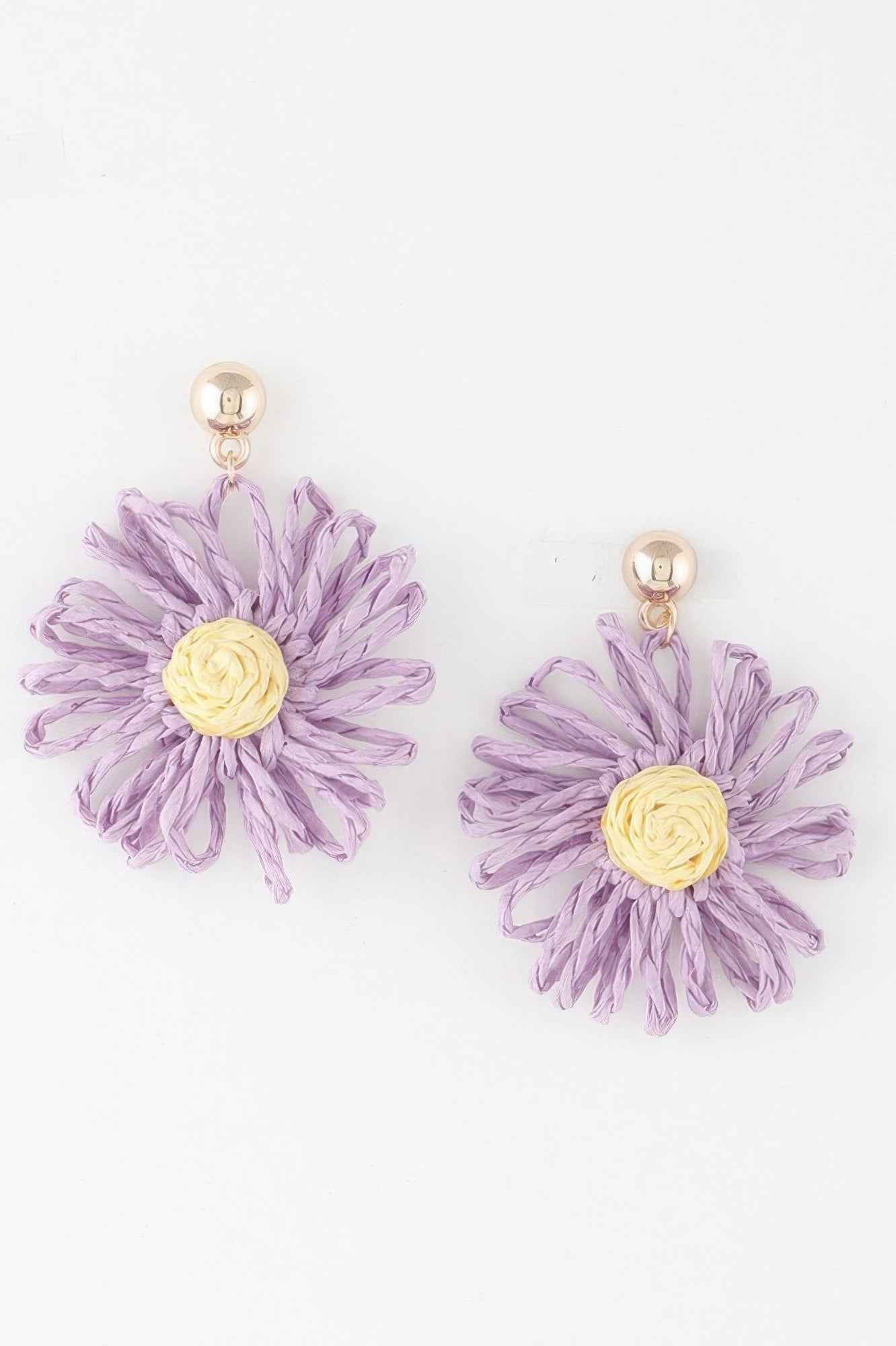 Cute Tweed Flower Earrings
