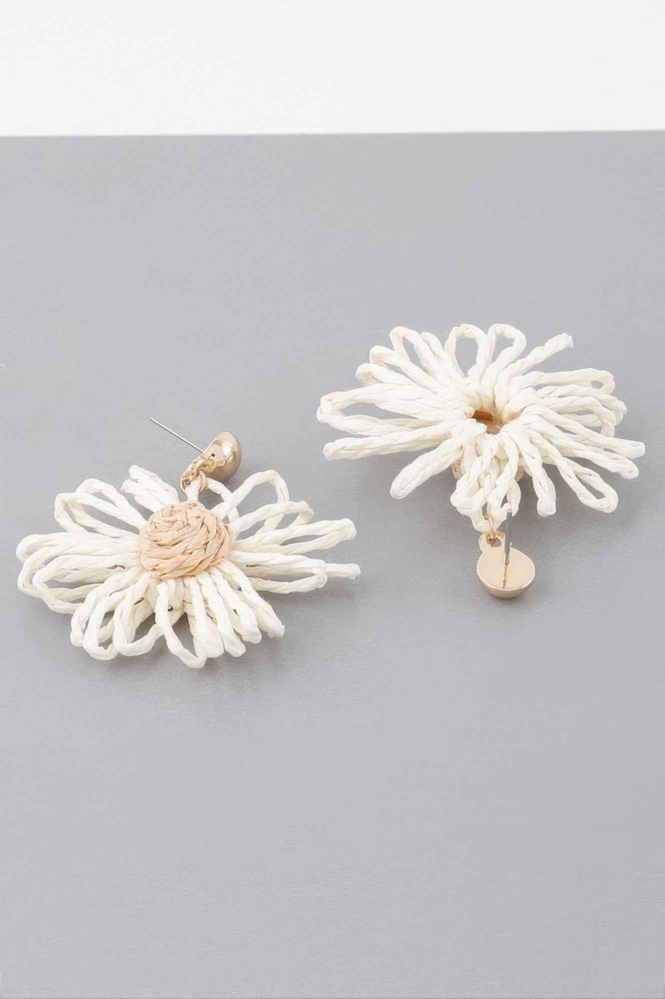 Cute Tweed Flower Earrings