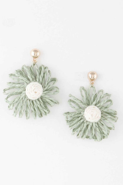 Cute Tweed Flower Earrings