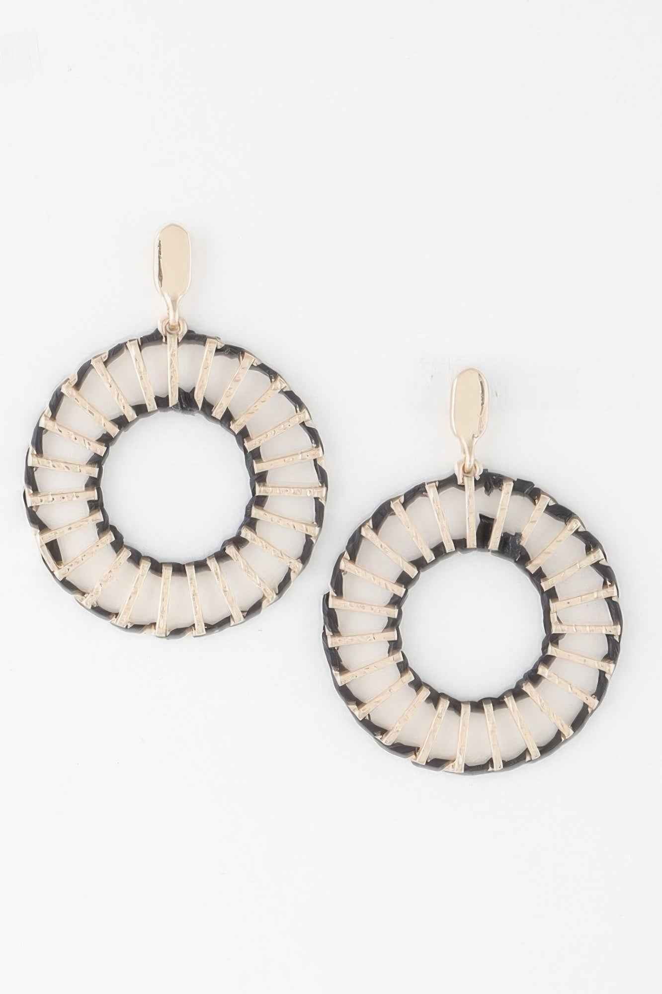 Twisted Weaved Disk Earrings
