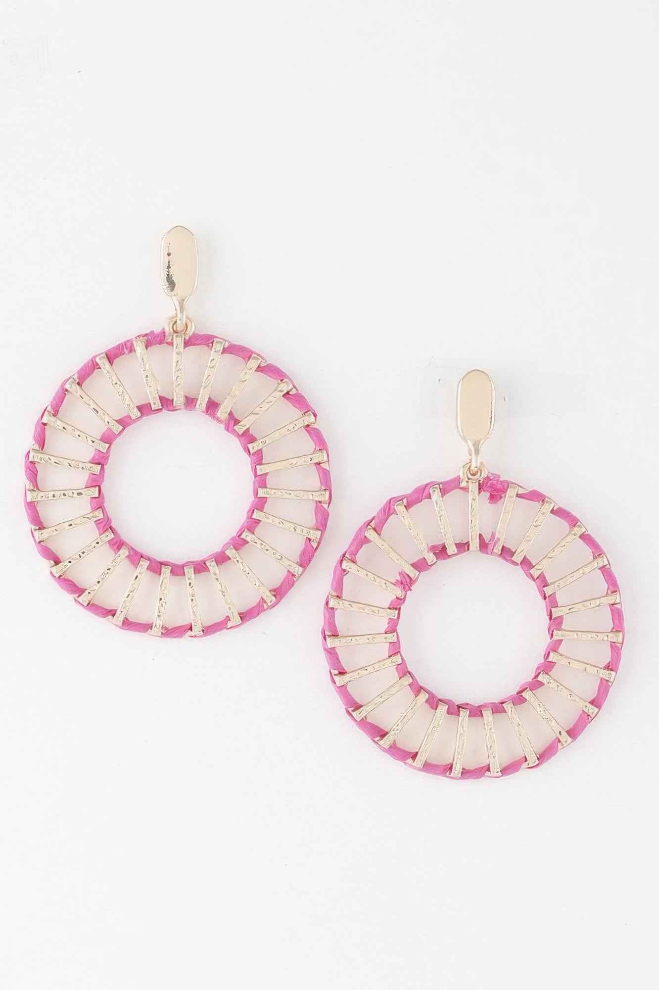 Twisted Weaved Disk Earrings