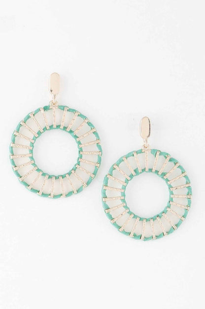 Twisted Weaved Disk Earrings
