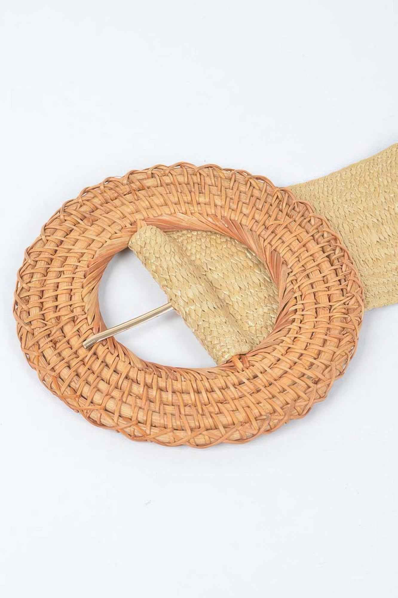 Oversized Bamboo Buckle Waist Elastic Belt