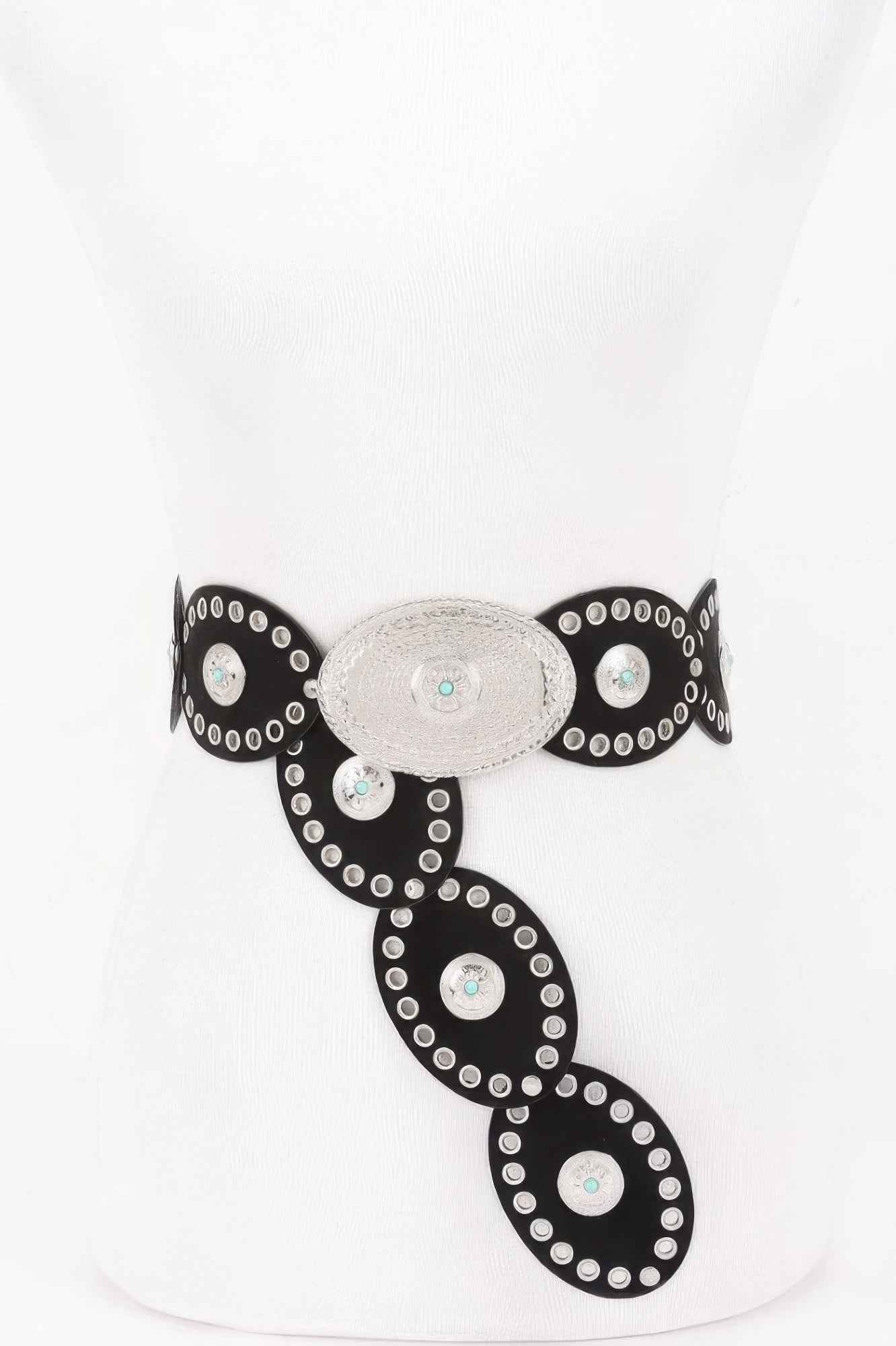 Oval Studded Statement Belt