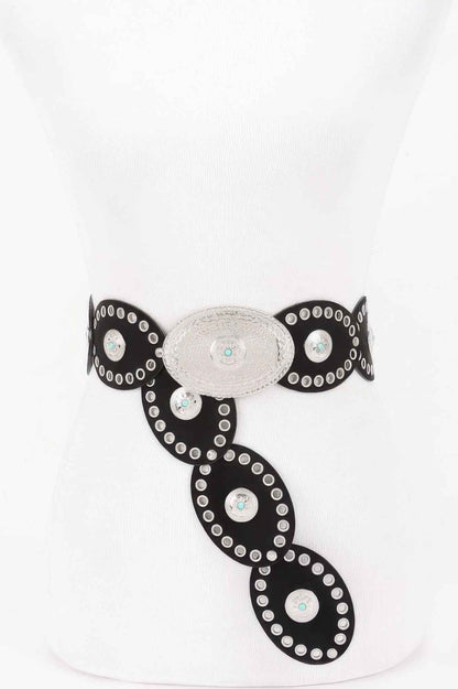 Oval Studded Statement Belt
