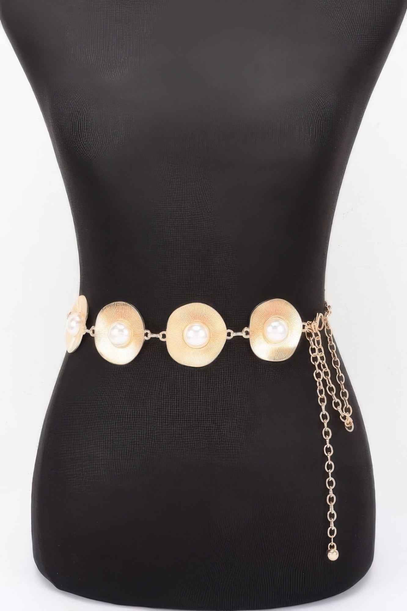 Pearl Accent Disc Chain Belt