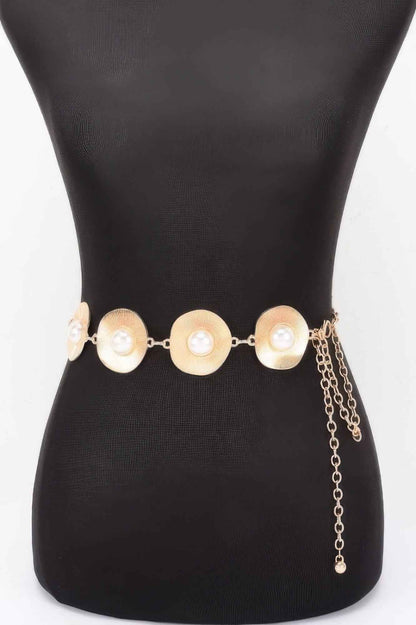 Pearl Accent Disc Chain Belt