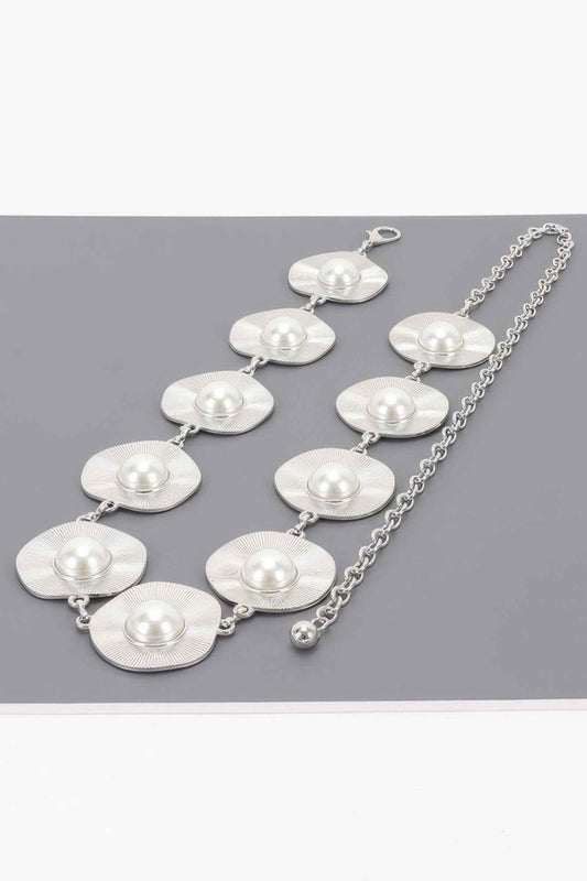 Pearl Accent Disc Chain Belt