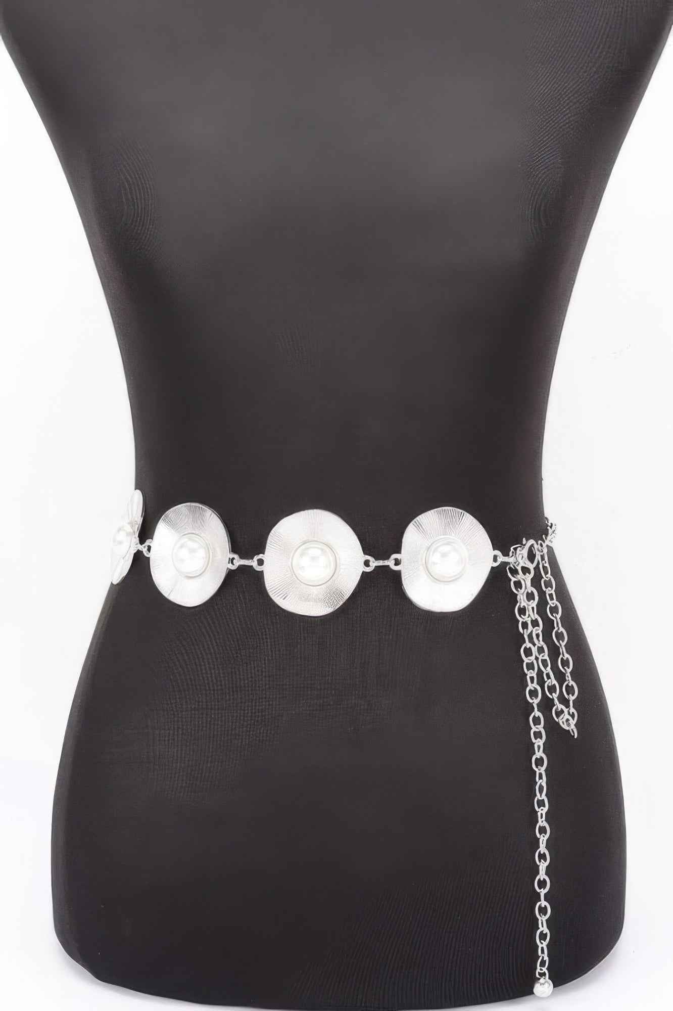 Pearl Accent Disc Chain Belt