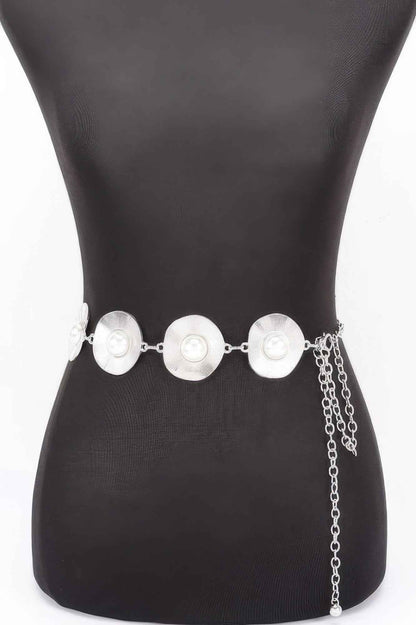 Pearl Accent Disc Chain Belt