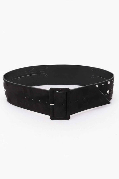 Wide Studded Buckle Belt