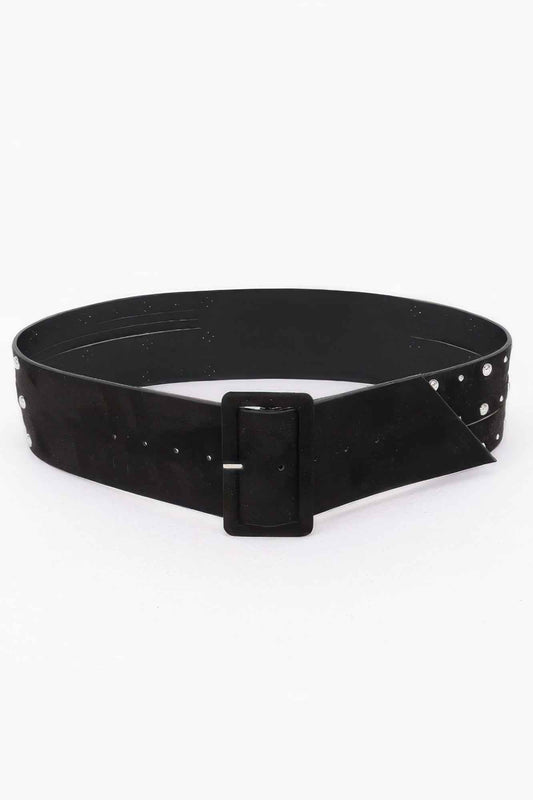 Wide Studded Buckle Belt
