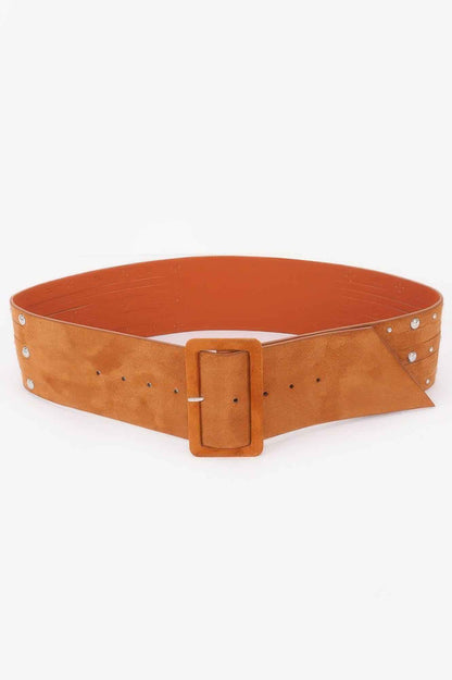 Wide Studded Buckle Belt