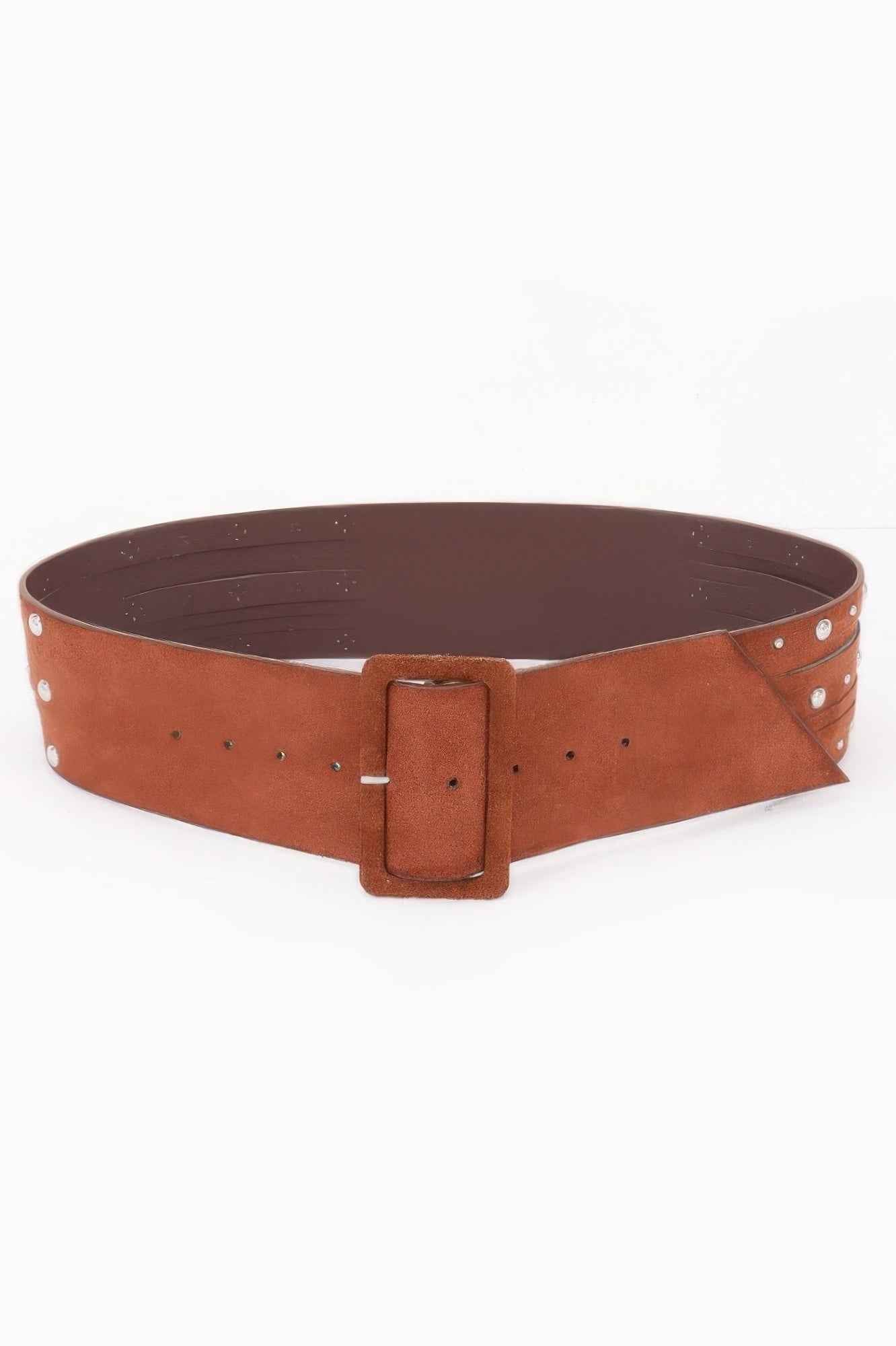 Wide Studded Buckle Belt