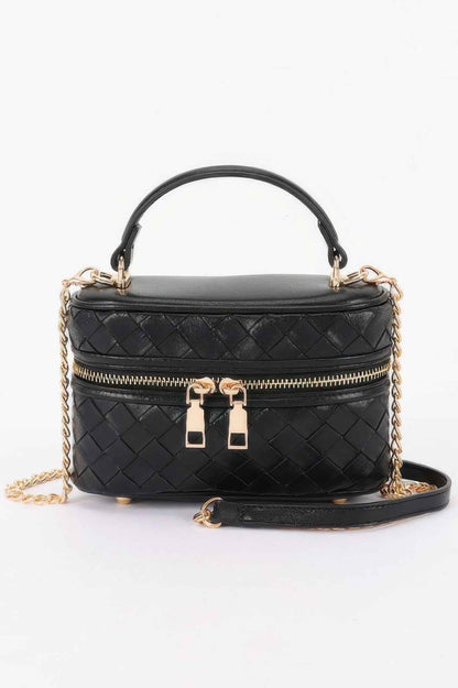 Embossed Vegan Leather Vanity Bag