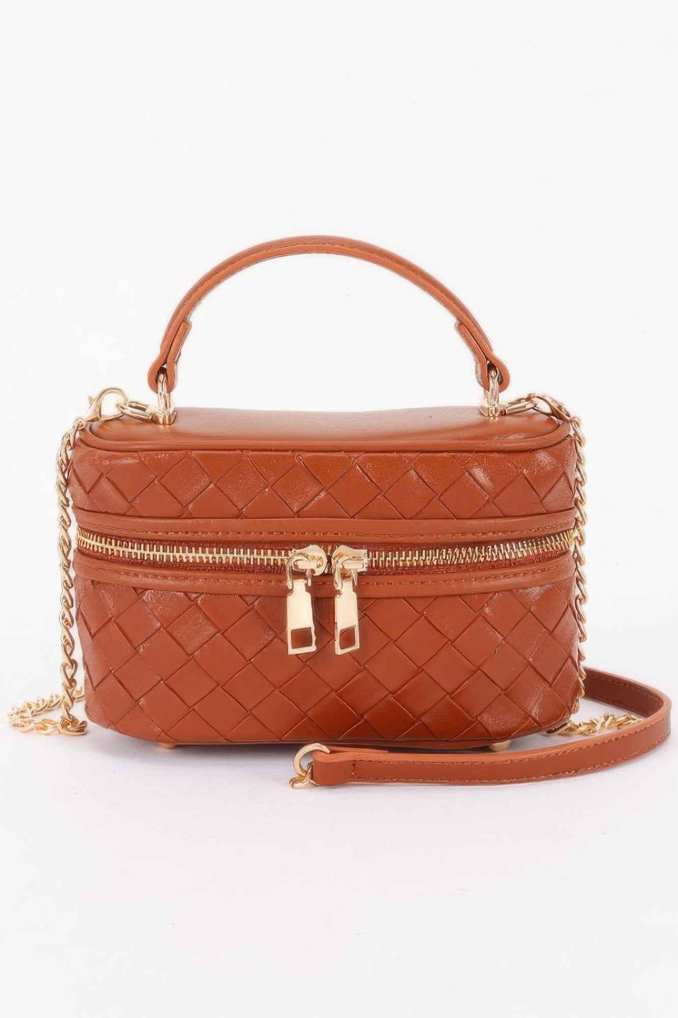 Embossed Vegan Leather Vanity Bag