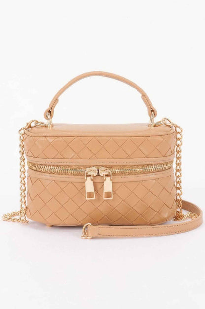 Embossed Vegan Leather Vanity Bag