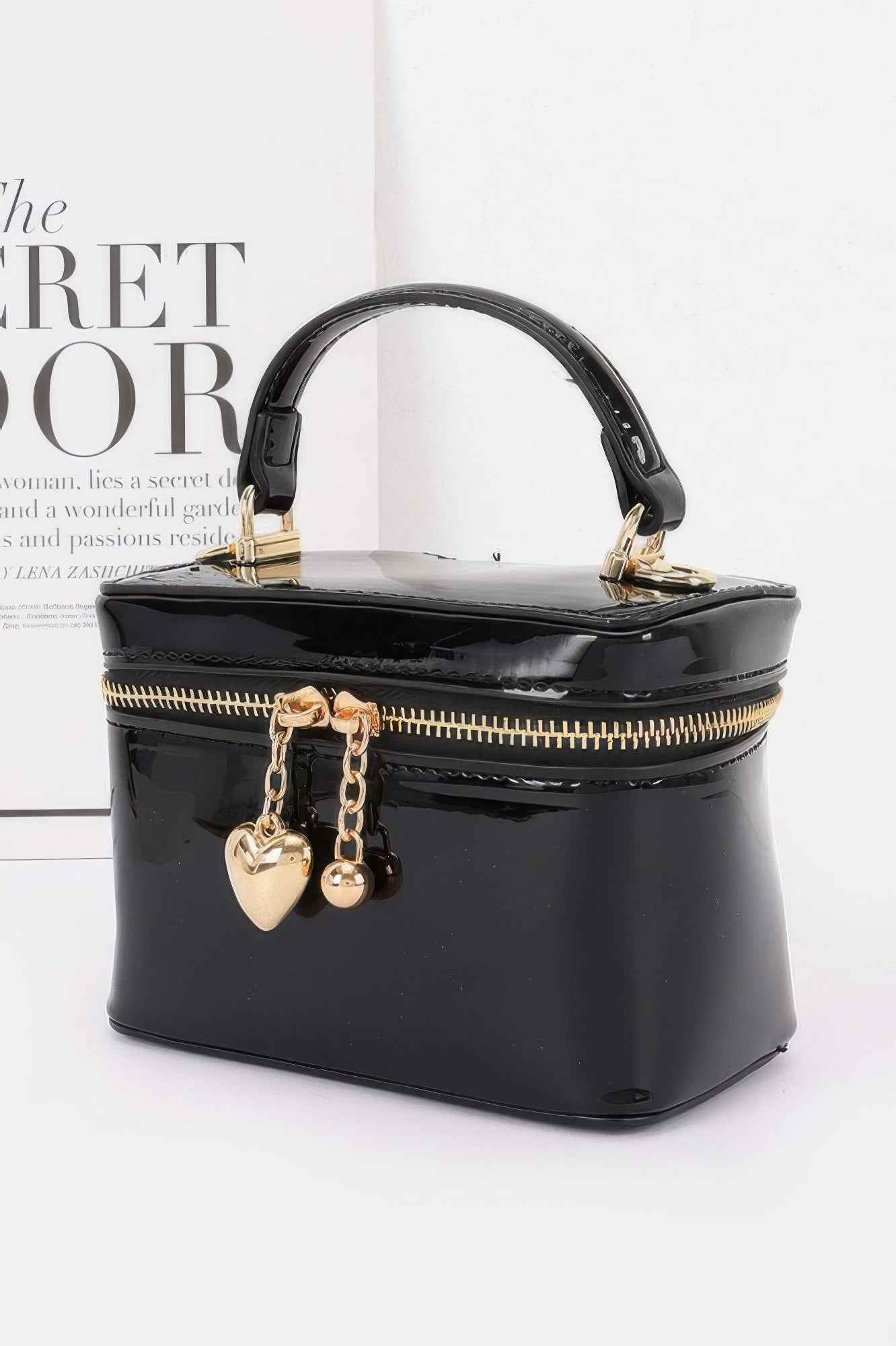 Patent Faux Leather Envelope Clutch