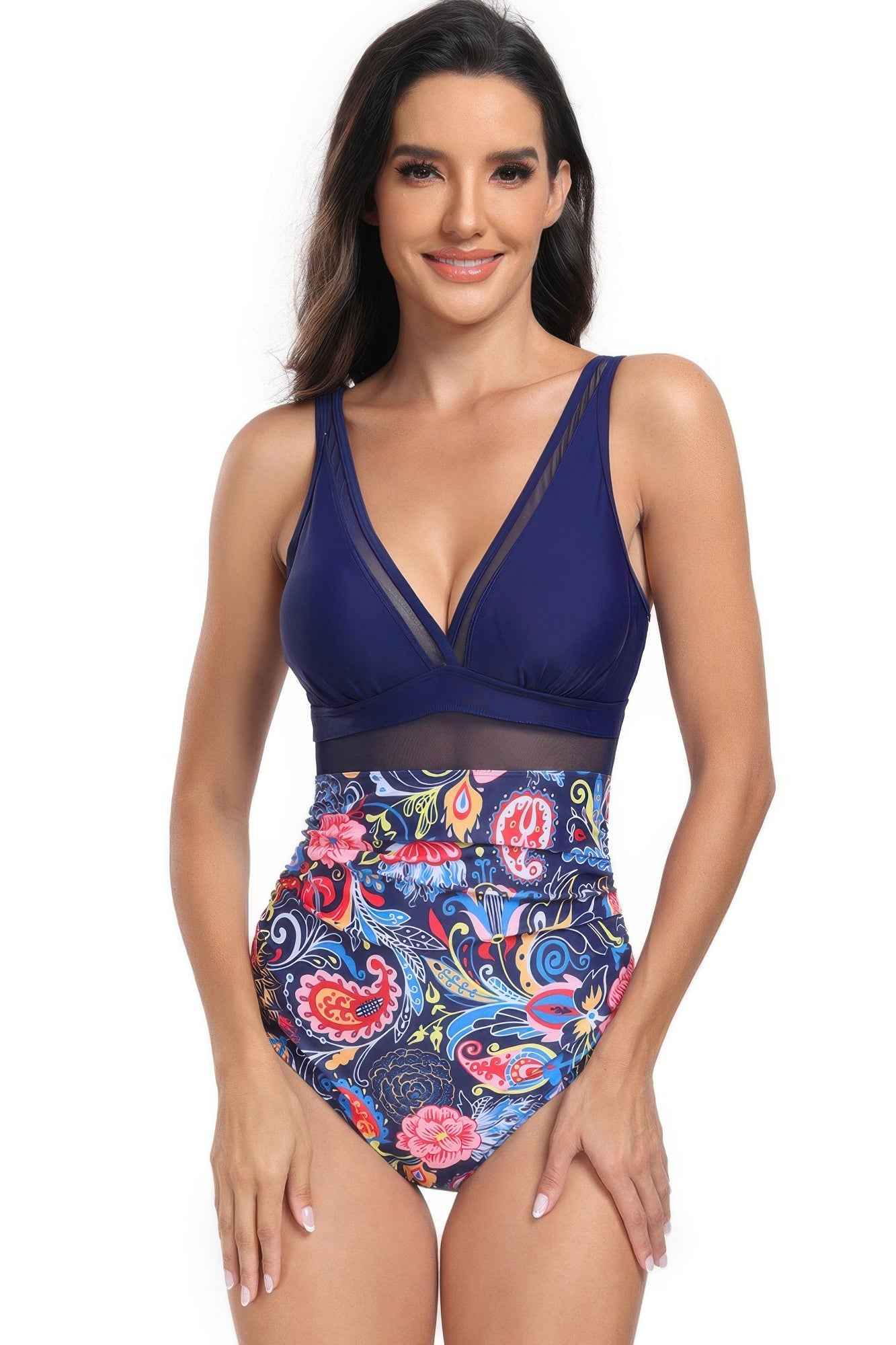 Printed Puff Sleeve Shirt With Line Pattern