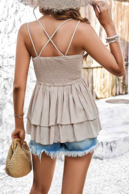 V Neck Backless Lace Spaghetti Strap Camisole