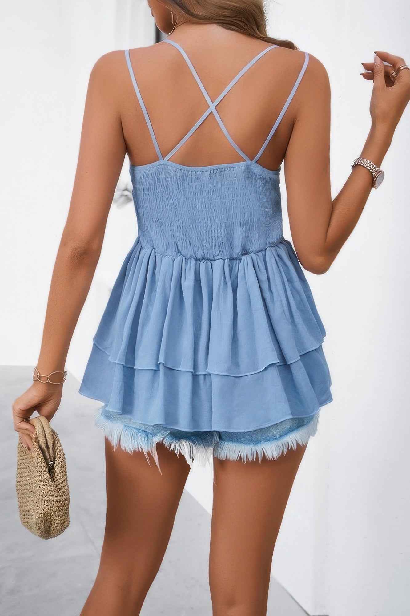 V Neck Backless Lace Spaghetti Strap Camisole