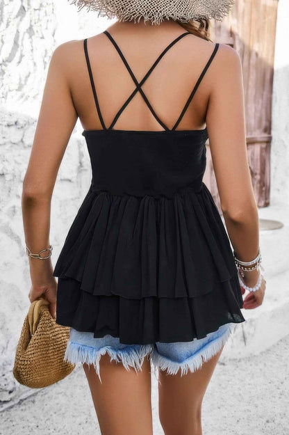 V Neck Backless Lace Spaghetti Strap Camisole