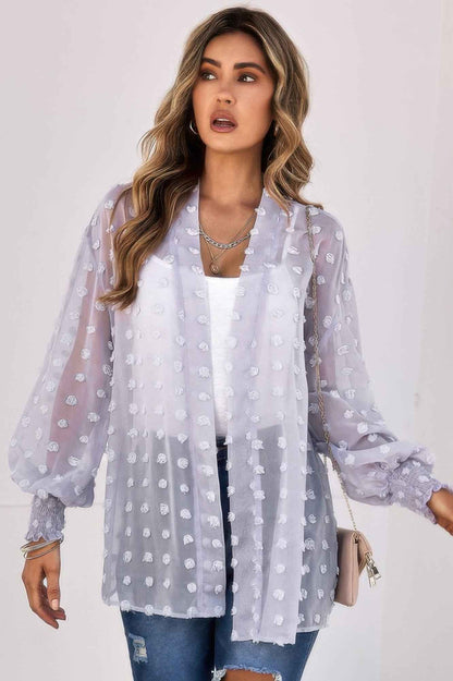Polka Dot Kimono Loose Front Open Top