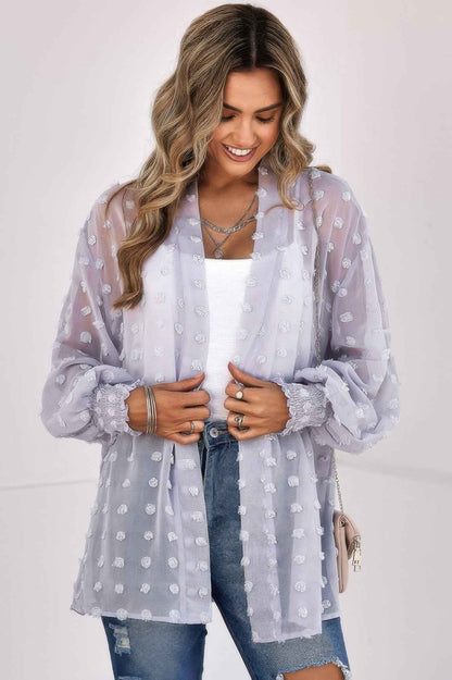 Polka Dot Kimono Loose Front Open Top