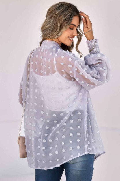 Polka Dot Kimono Loose Front Open Top
