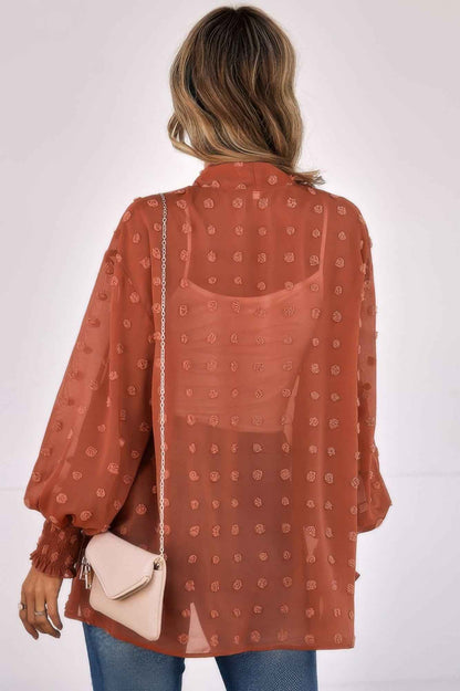 Polka Dot Kimono Loose Front Open Top