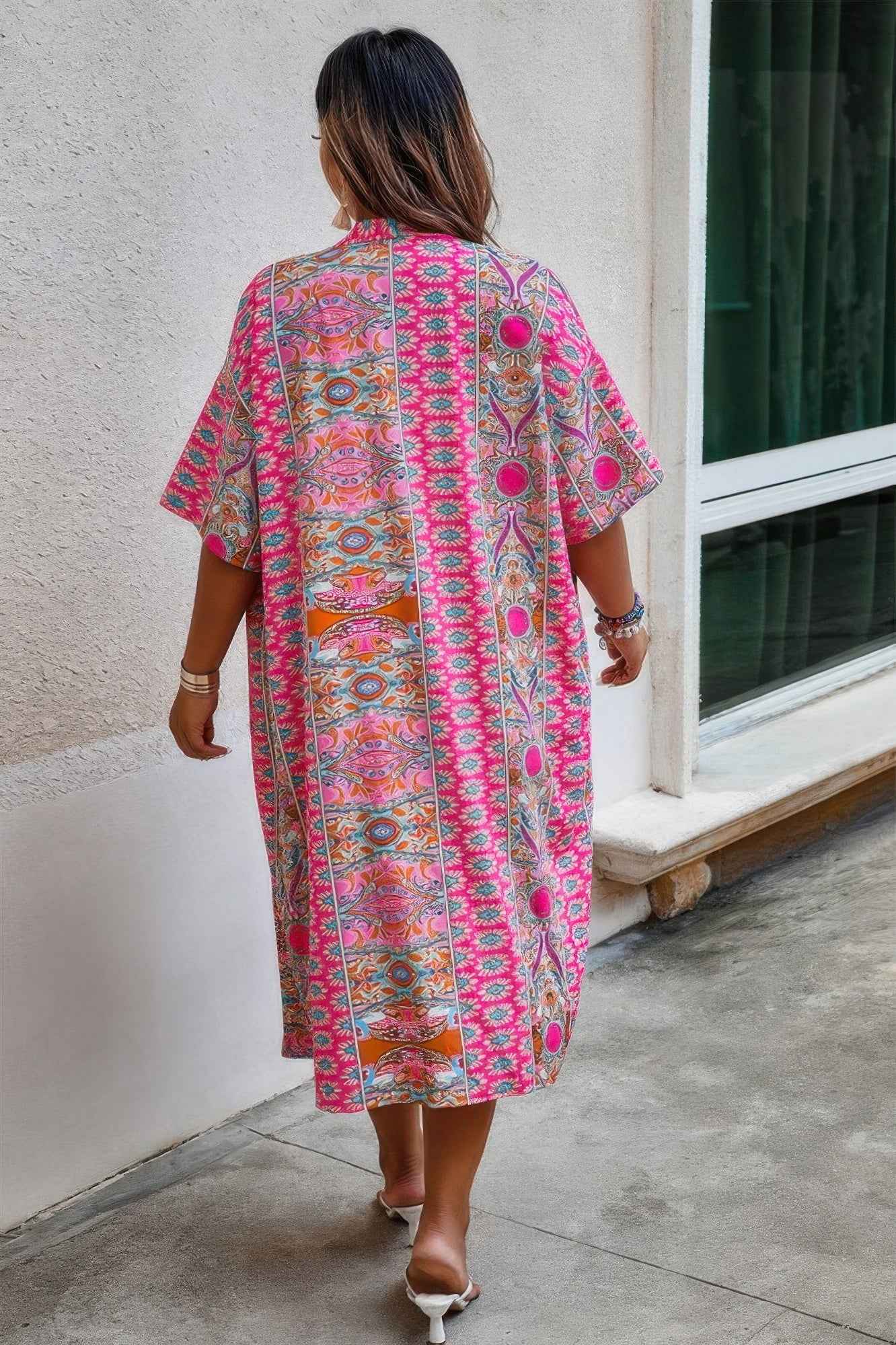 Plus Size Two Pieces Printed Elastic Waist Sets