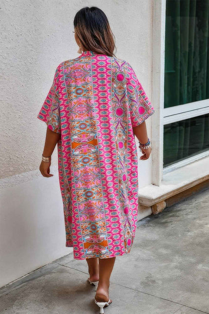 Plus Size Two Pieces Printed Elastic Waist Sets