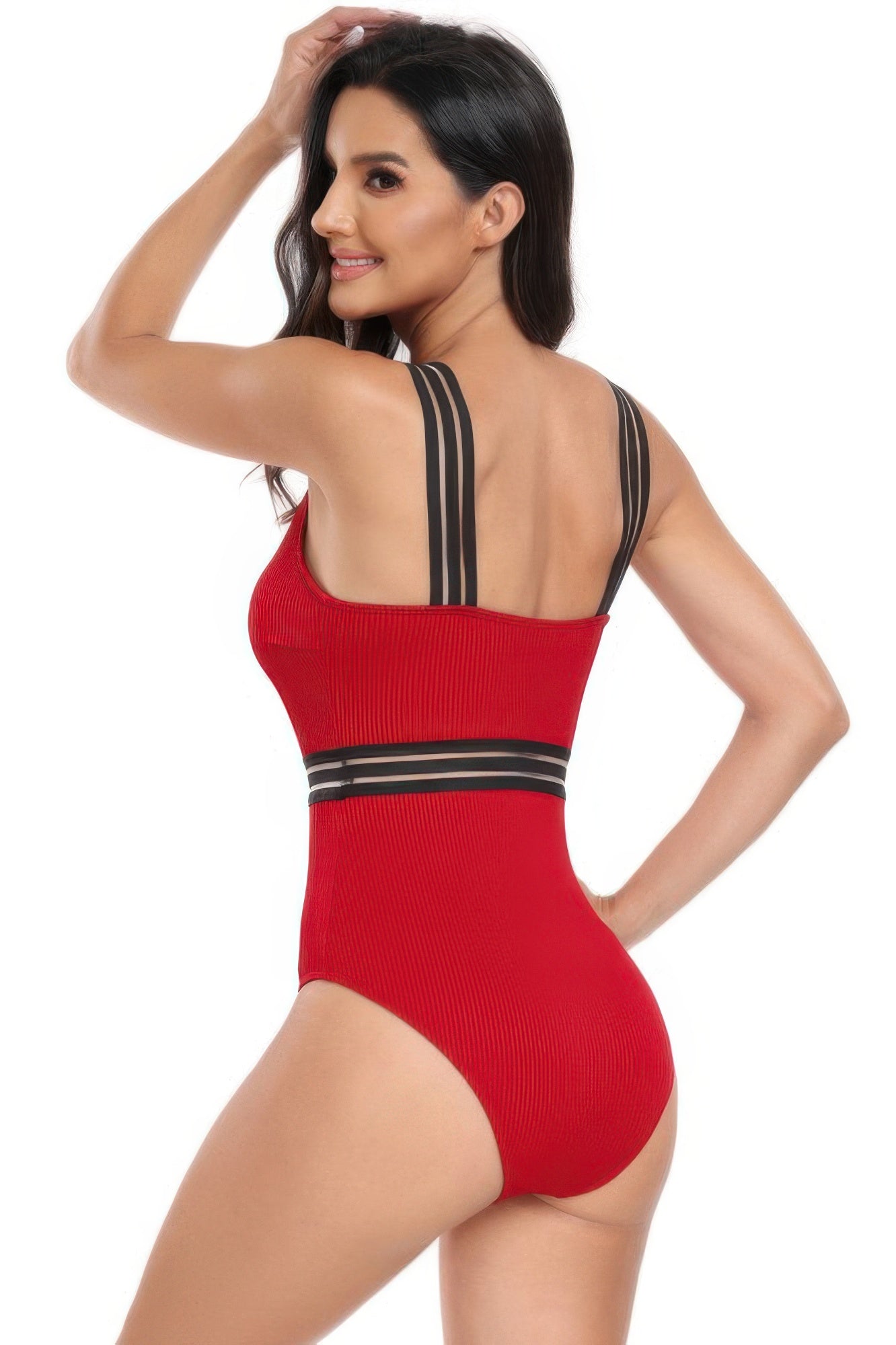 Solid Knit Sleeveless Lace Tirm Fit Swimsuits - It's a Girly Place