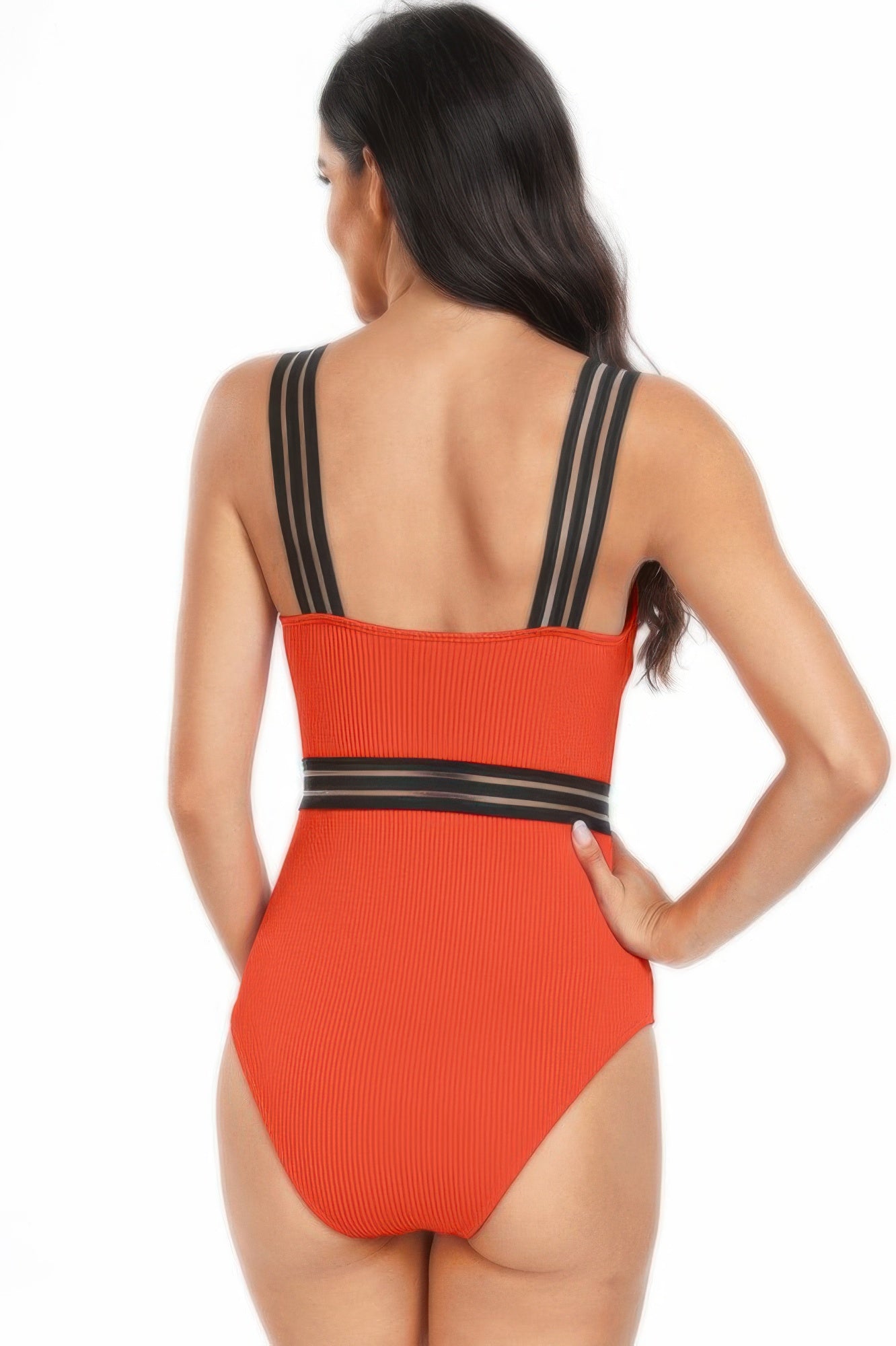 Solid Knit Sleeveless Lace Tirm Fit Swimsuits - It's a Girly Place