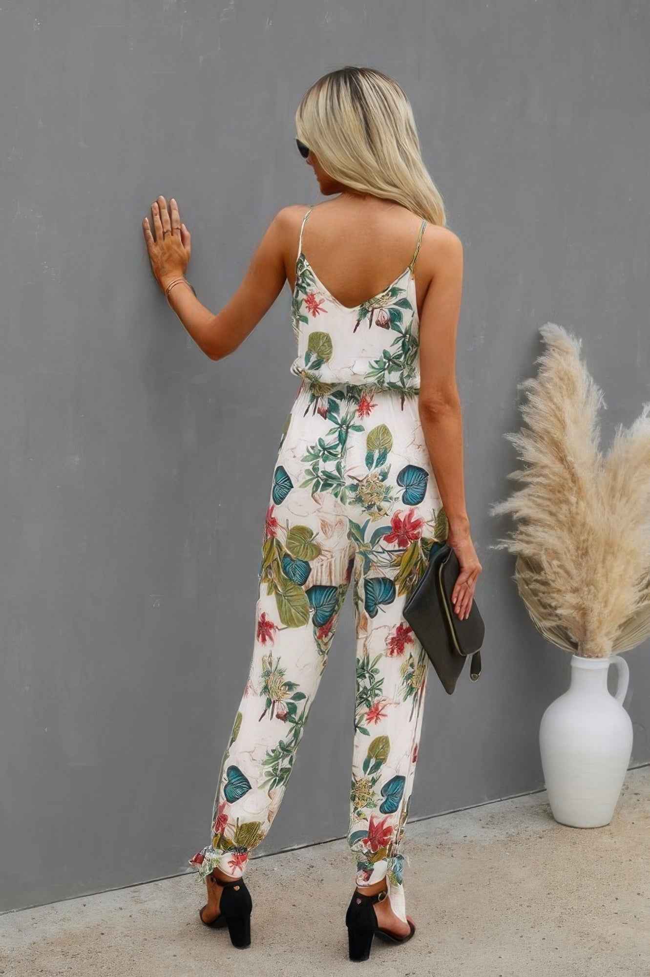 V Neck Spaghetti Straps Jumpsuit